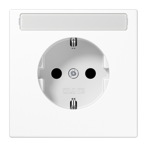 Розетка JUNG LS 990, скрытый монтаж, с заземлением, белый
