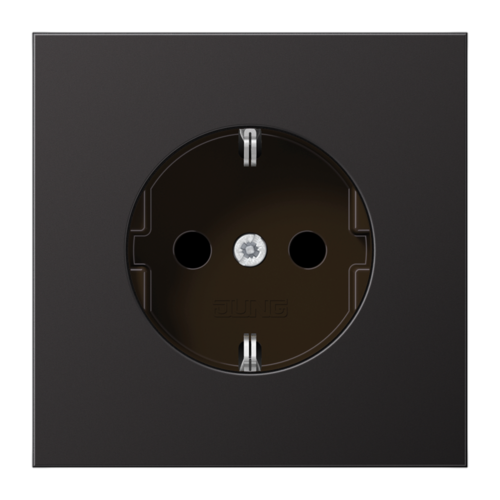 Розетка JUNG LS METAL, скрытый монтаж, с заземлением, алюминий темный