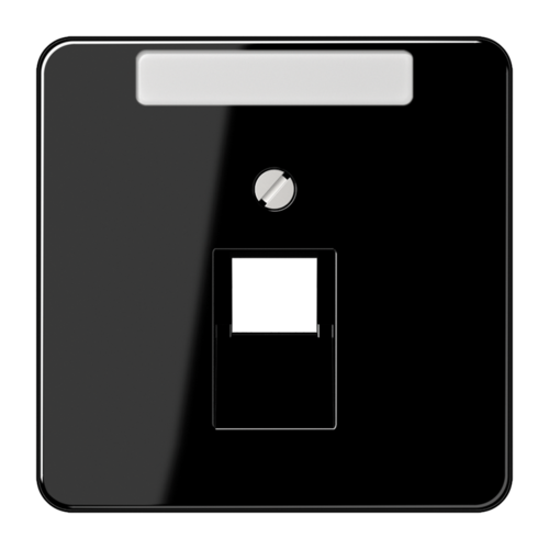 JUNG CD 500/CD plus Черная Накладка 1-ой наклонной ТЛФ/комп розетки с полем для надписи