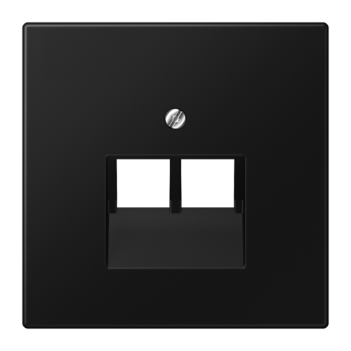 LS990 Накладка для комп./тлф. розетки 2хRJ45, цвет матовый черный