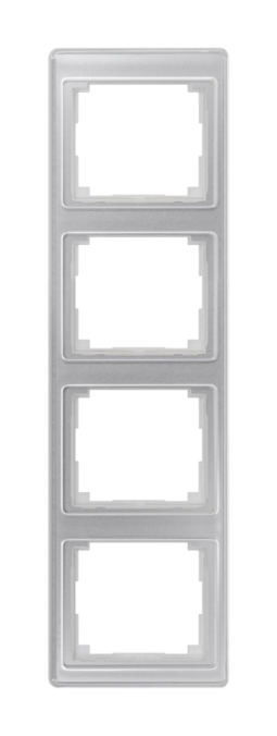 Рамка 4 поста JUNG SL 500, вертикальная, серебро